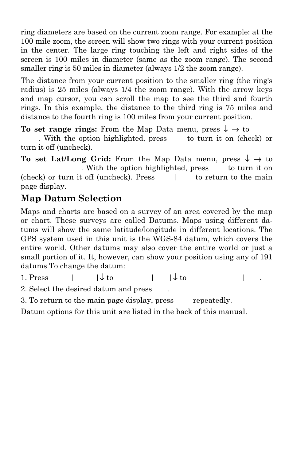 Map datum selection | Lowrance electronic LMS-334c iGPS User Manual | Page 161 / 204