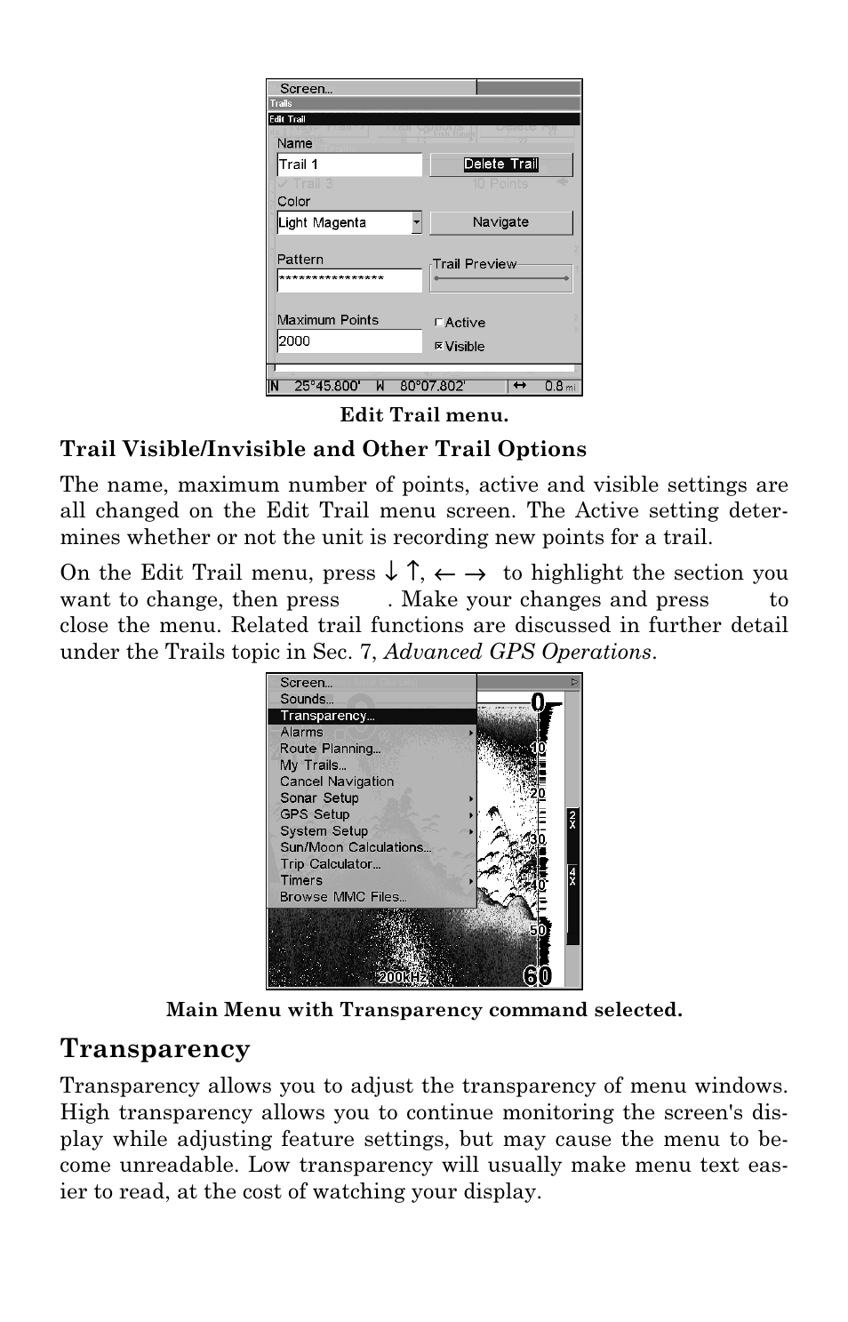 Transparency | Lowrance electronic LMS-334c iGPS User Manual | Page 180 / 204