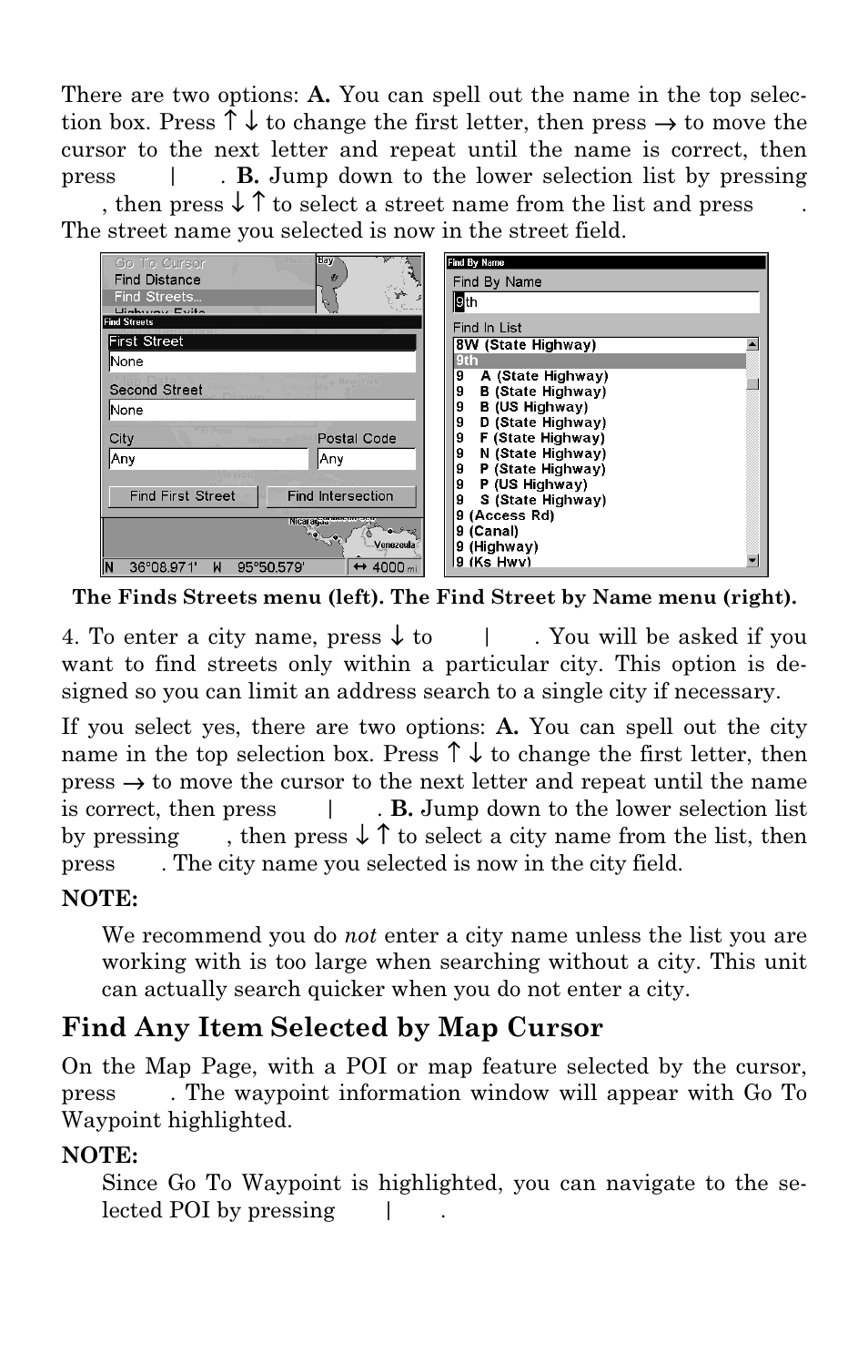 Find any item selected by map cursor | Lowrance electronic LMS-334c iGPS User Manual | Page 184 / 204