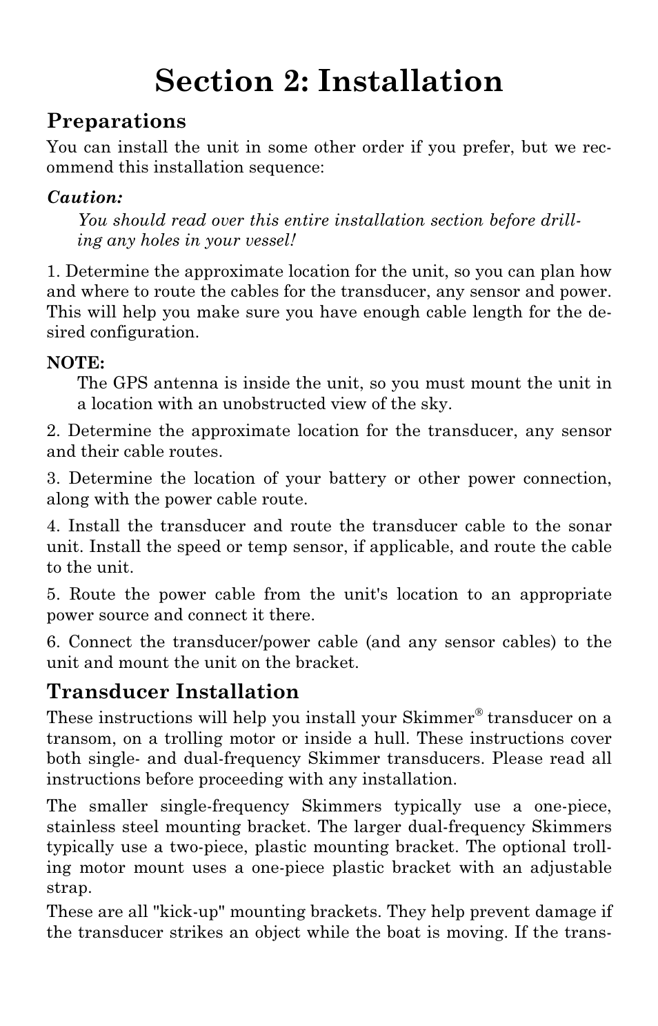 Preparations, Transducer installation | Lowrance electronic LMS-334c iGPS User Manual | Page 21 / 204