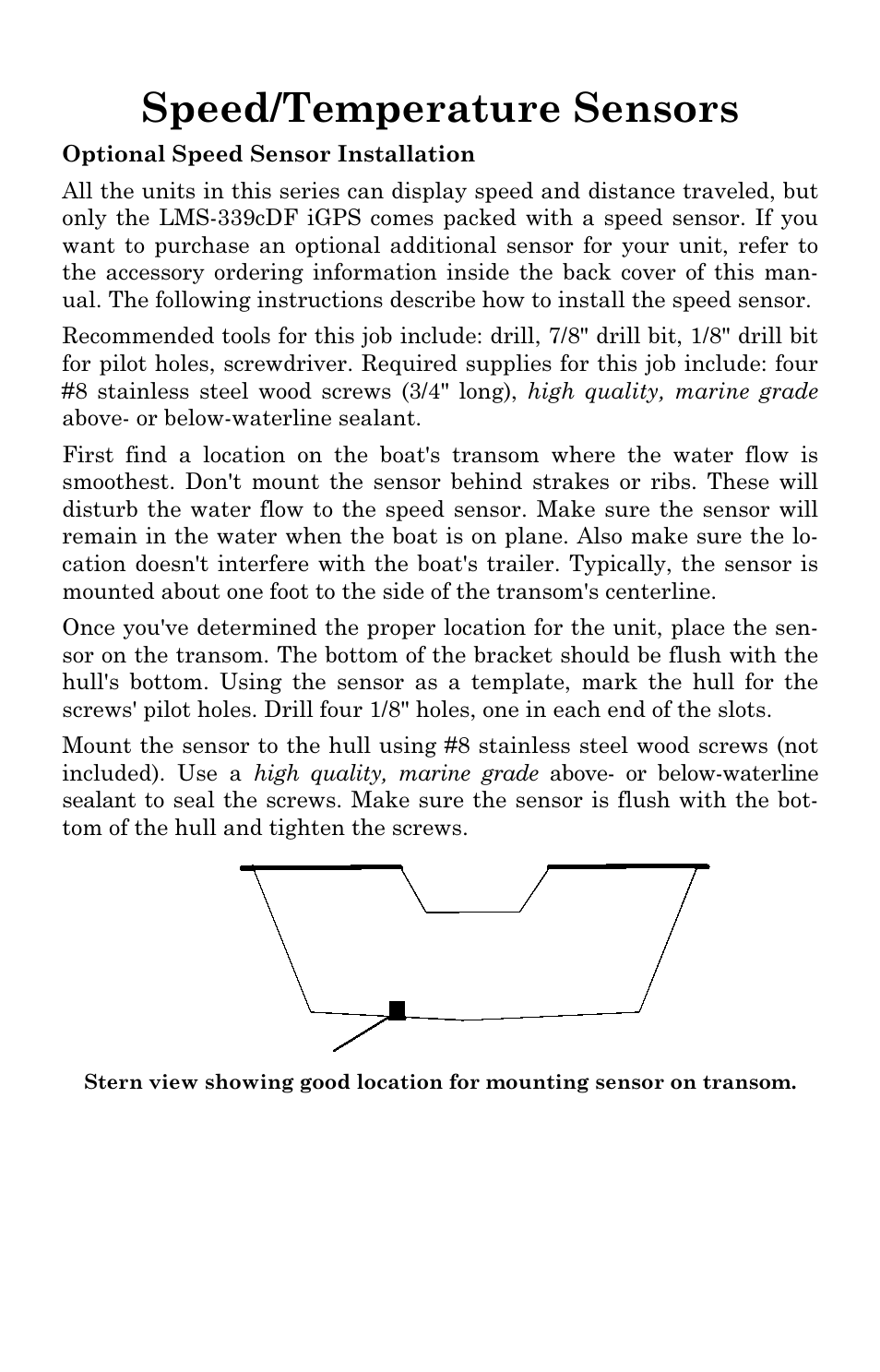 Speed/temperature sensors | Lowrance electronic LMS-334c iGPS User Manual | Page 36 / 204