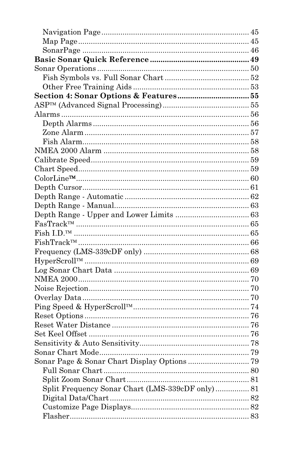 Lowrance electronic LMS-334c iGPS User Manual | Page 4 / 204