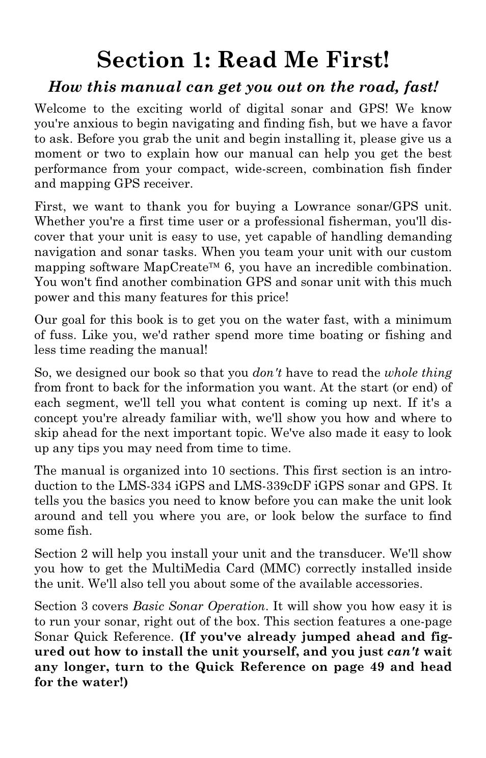 Lowrance electronic LMS-334c iGPS User Manual | Page 9 / 204