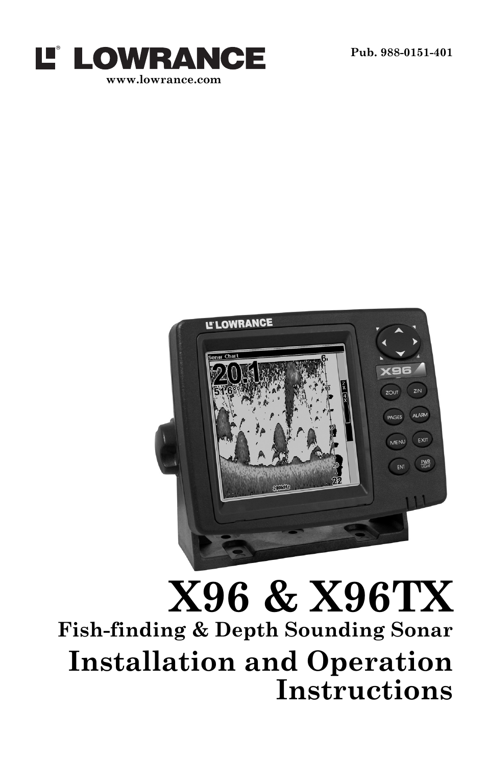 Lowrance electronic X96 User Manual | 84 pages