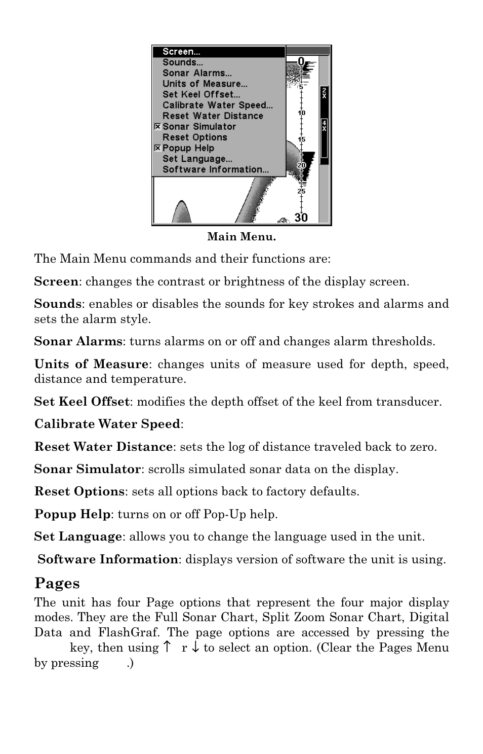 Pages | Lowrance electronic X96 User Manual | Page 35 / 84