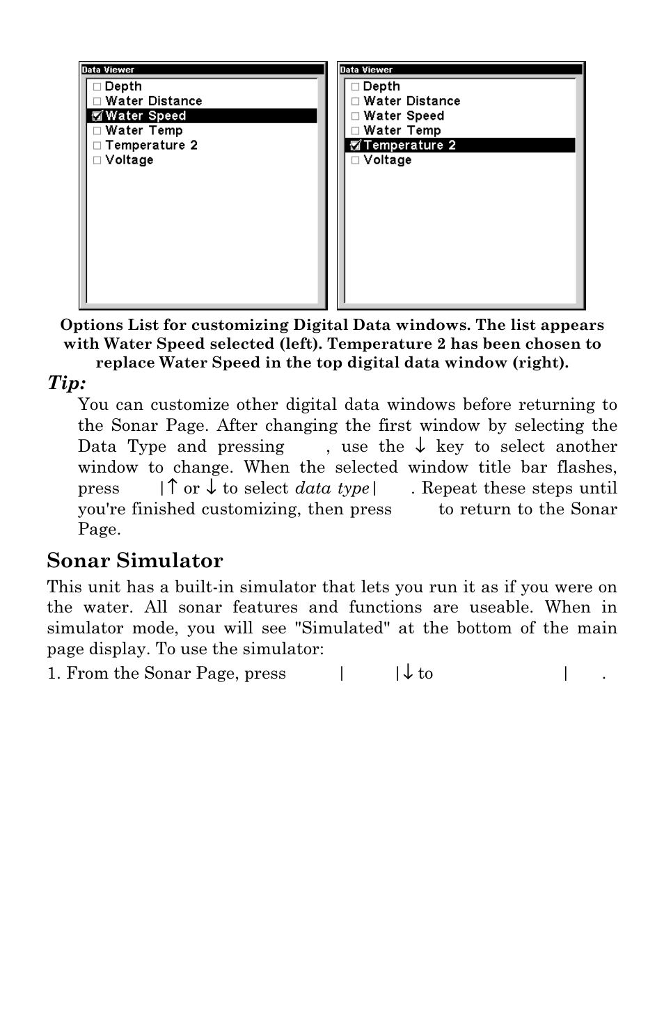 Sonar simulator | Lowrance electronic X96 User Manual | Page 72 / 84