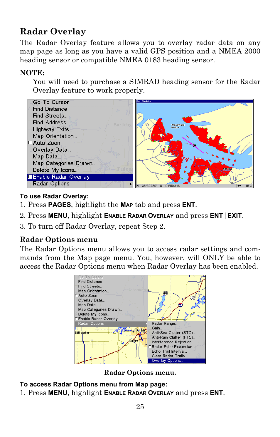 Radar overlay | Lowrance electronic LRA-2400 User Manual | Page 31 / 48