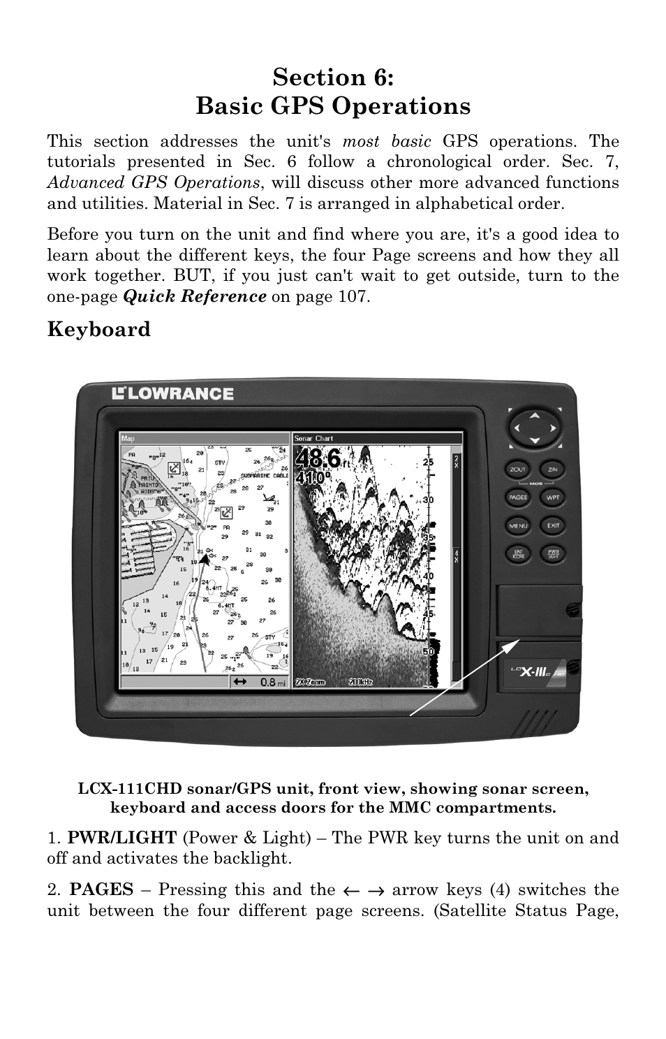 Keyboard | Lowrance electronic LCX-111C User Manual | Page 103 / 208