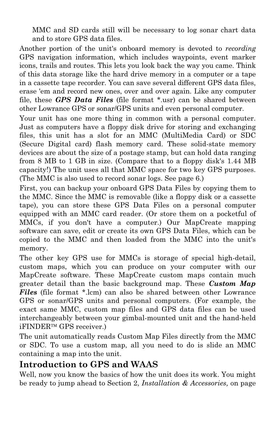 Introduction to gps and waas | Lowrance electronic LCX-111C User Manual | Page 13 / 208