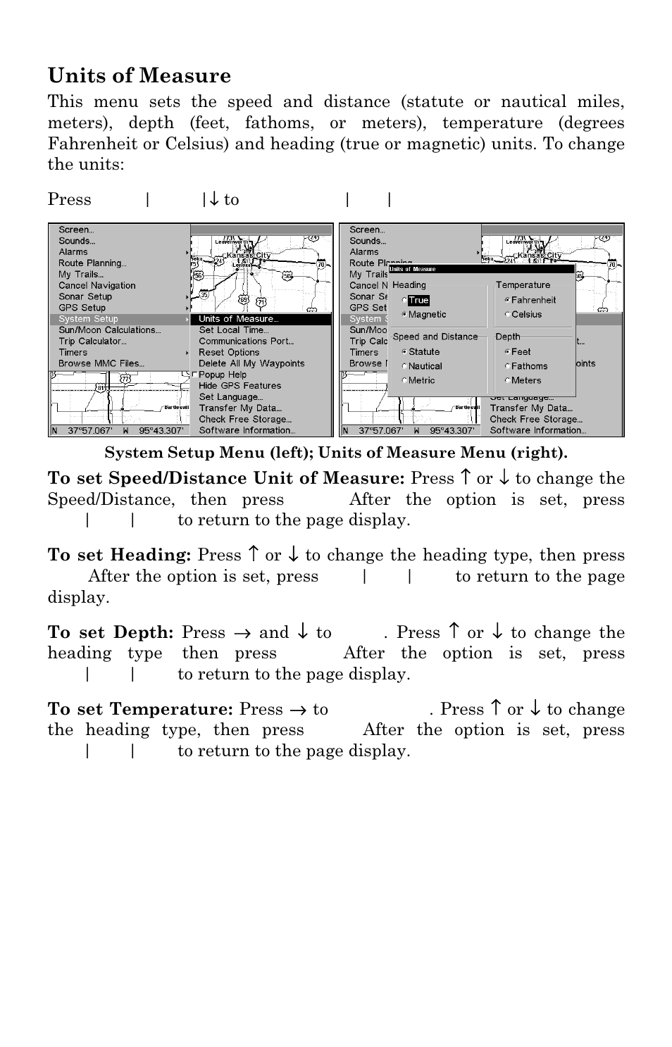 Units of measure | Lowrance electronic LCX-111C User Manual | Page 180 / 208