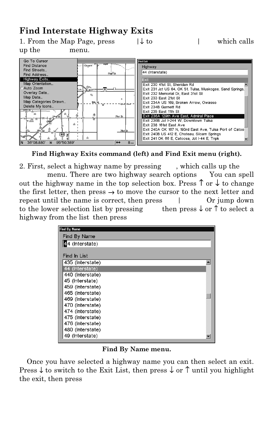 Find interstate highway exits | Lowrance electronic LCX-111C User Manual | Page 185 / 208