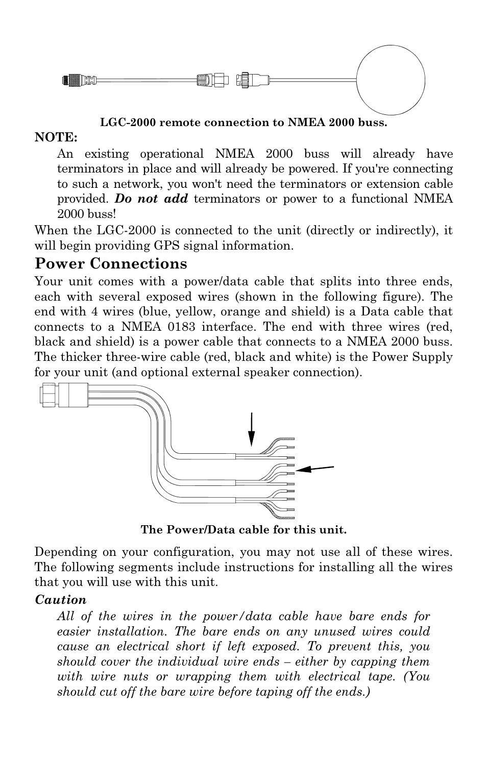 Power connections | Lowrance electronic LCX-111C User Manual | Page 37 / 208