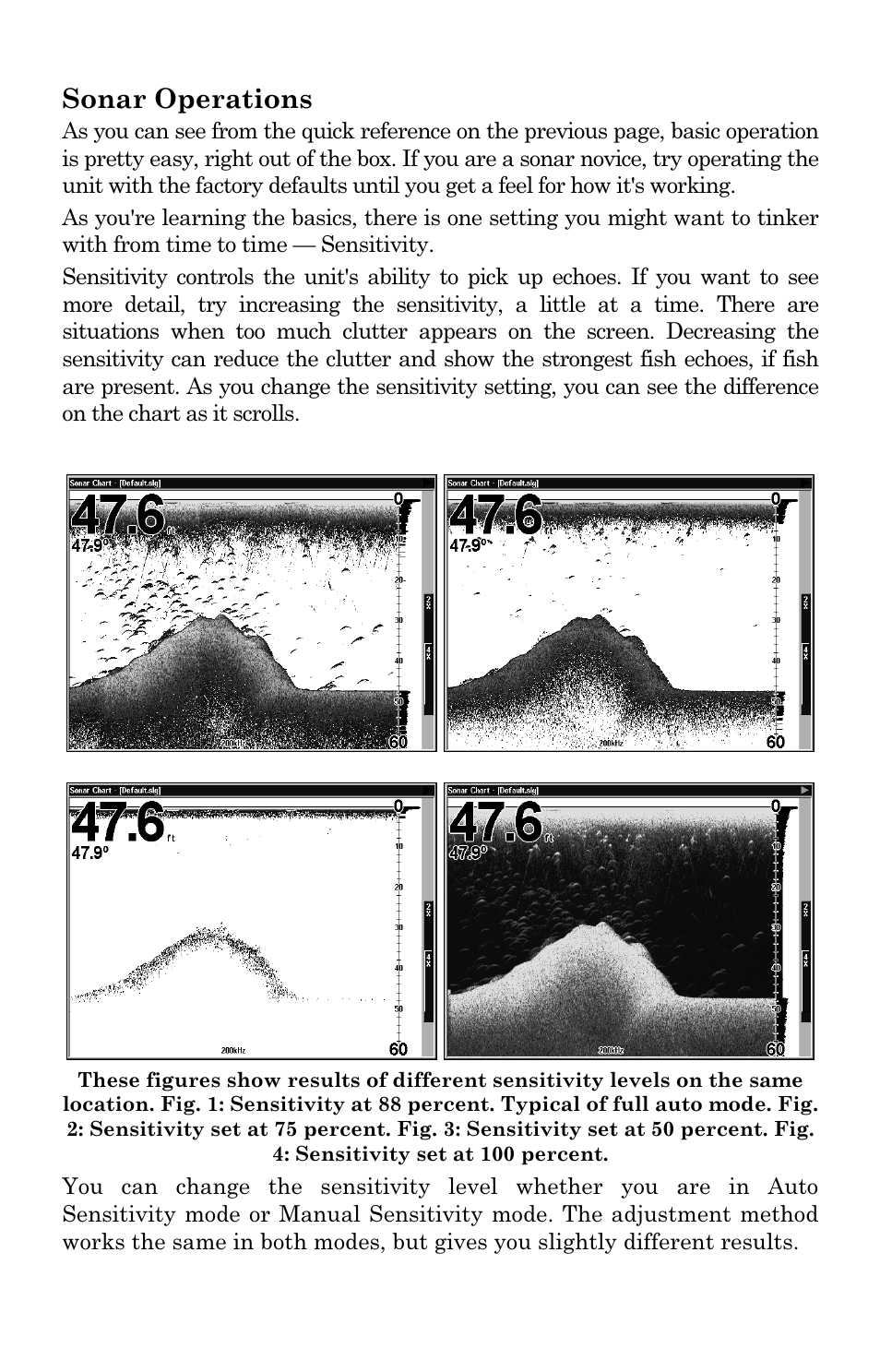 Sonar operations | Lowrance electronic LCX-111C User Manual | Page 60 / 208