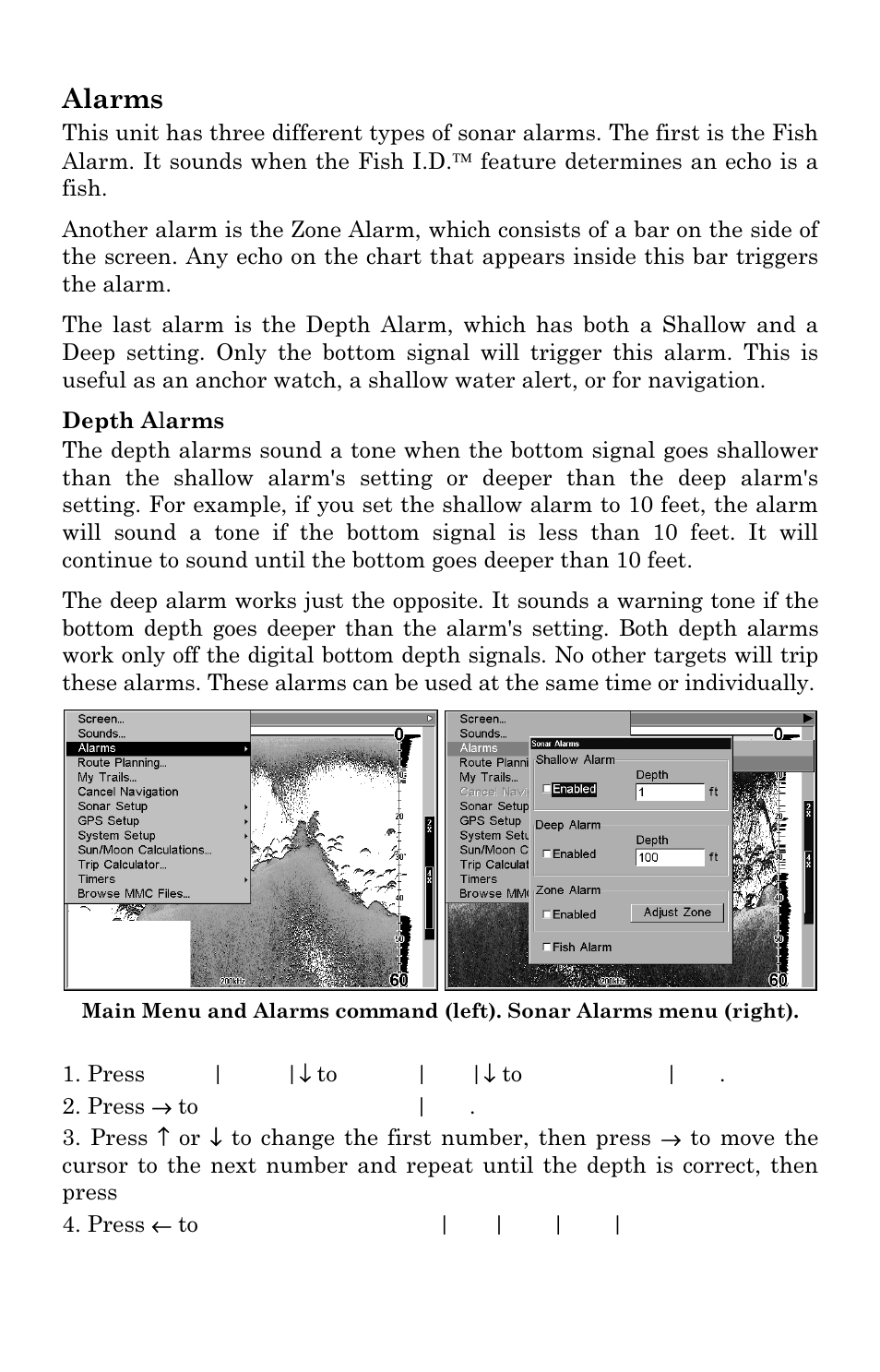 Alarms | Lowrance electronic LCX-111C User Manual | Page 66 / 208