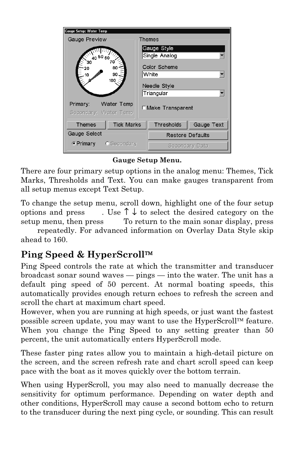 Ping speed & hyperscroll | Lowrance electronic LCX-111C User Manual | Page 83 / 208