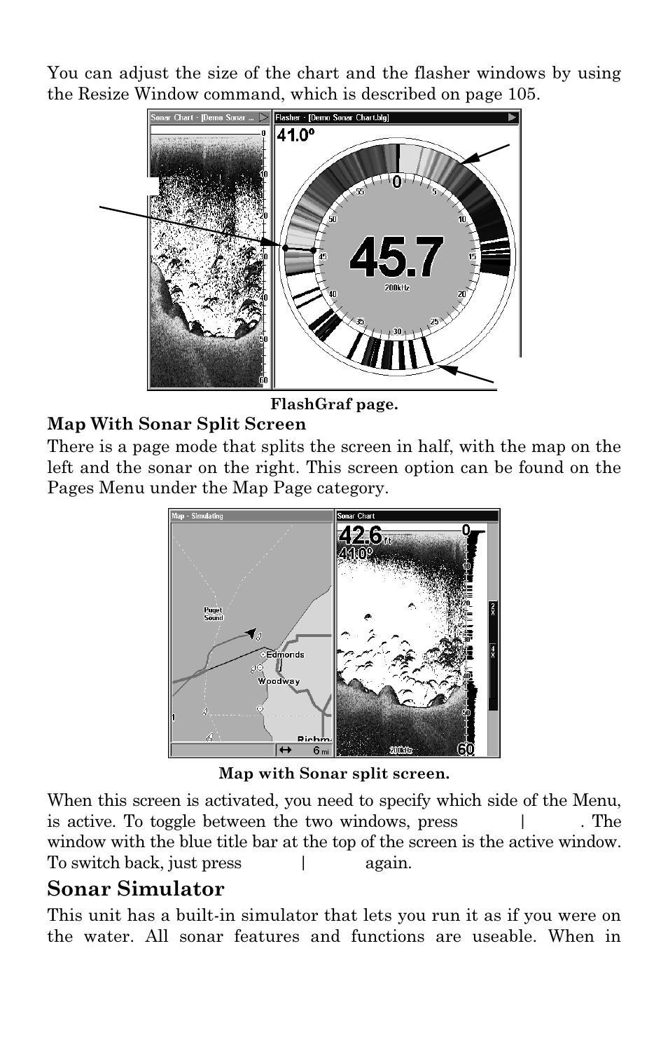 Sonar simulator | Lowrance electronic LCX-111C User Manual | Page 92 / 208
