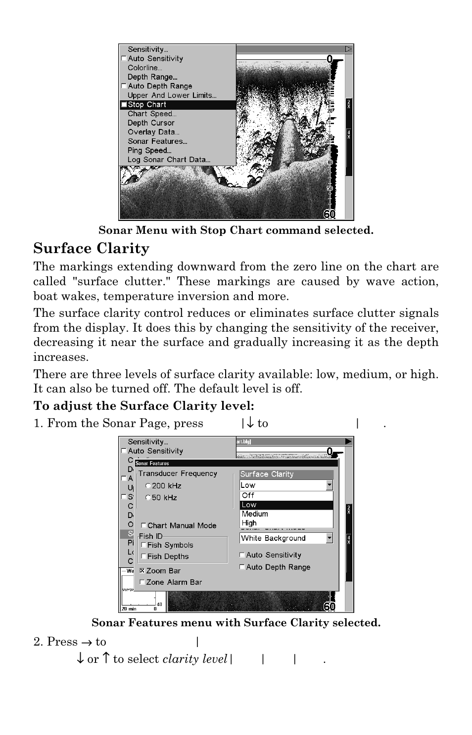 Surface clarity | Lowrance electronic LCX-111C User Manual | Page 95 / 208