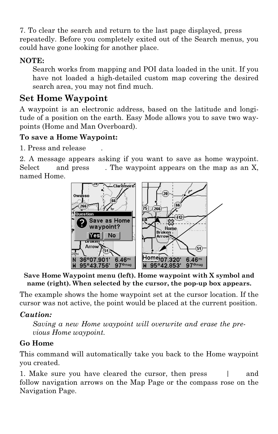 Set home waypoint | Lowrance electronic Lowrance iFINDER H2O C User Manual | Page 40 / 132