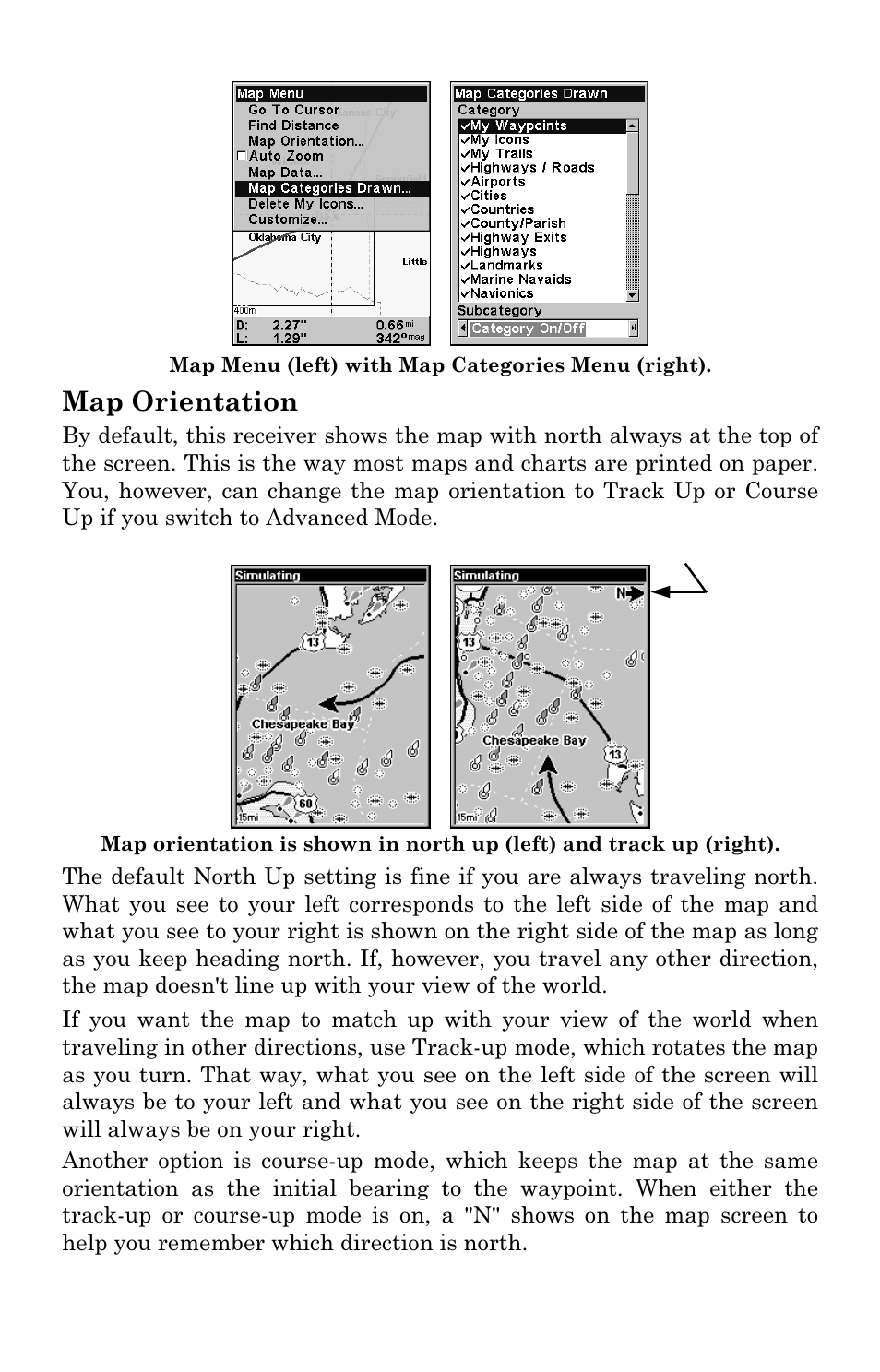 Map orientation | Lowrance electronic Lowrance iFINDER H2O C User Manual | Page 86 / 132