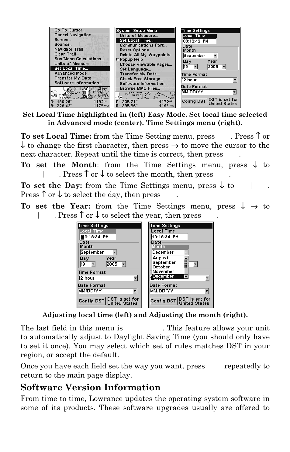 Software version information | Lowrance electronic Lowrance iFINDER H2O C User Manual | Page 96 / 132