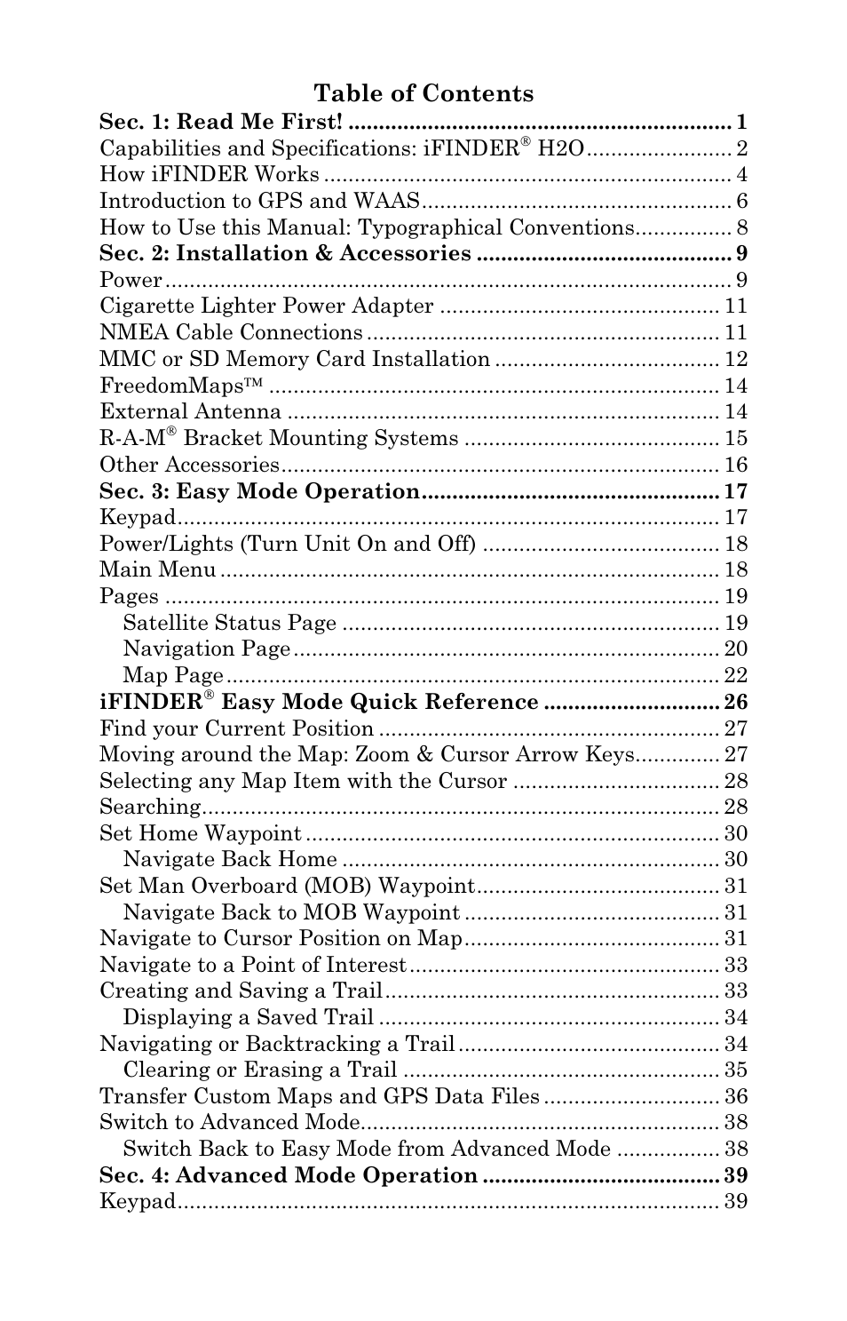 Lowrance electronic iFINDER H2O User Manual | Page 3 / 124