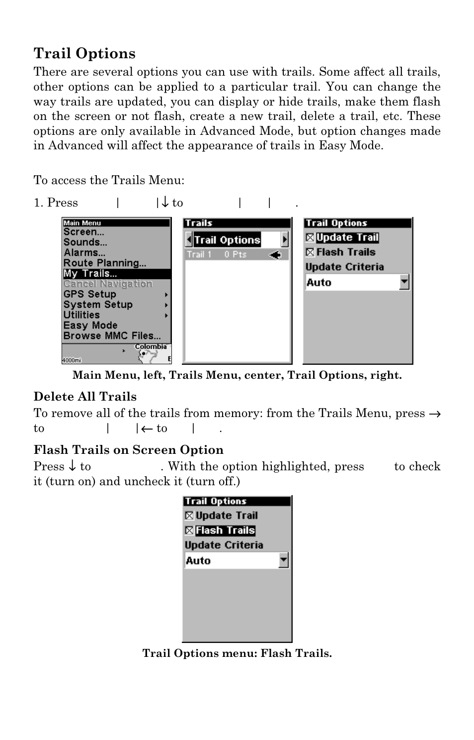 Trail options | Lowrance electronic iFINDER H2O User Manual | Page 92 / 124