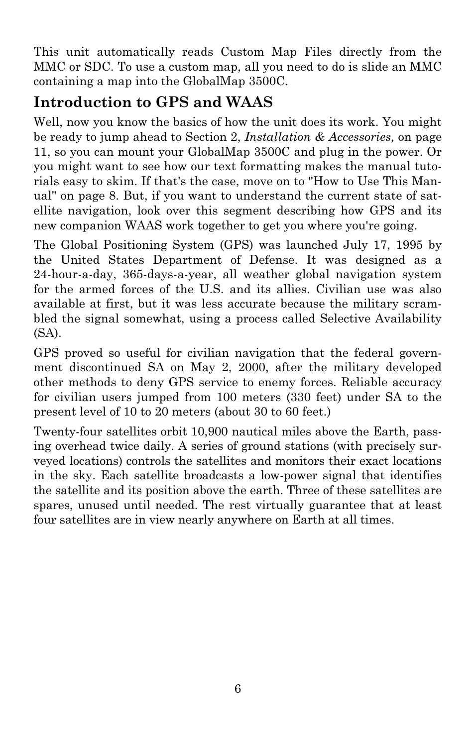 Introduction to gps and waas | Lowrance electronic Lowrance GlobalMap 3500C User Manual | Page 12 / 136