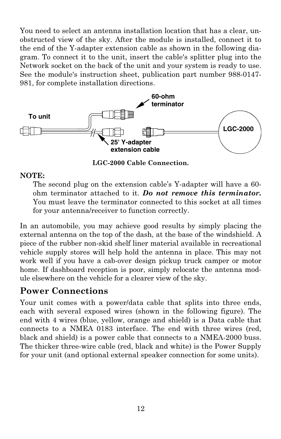 Power connections | Lowrance electronic Lowrance GlobalMap 3500C User Manual | Page 18 / 136