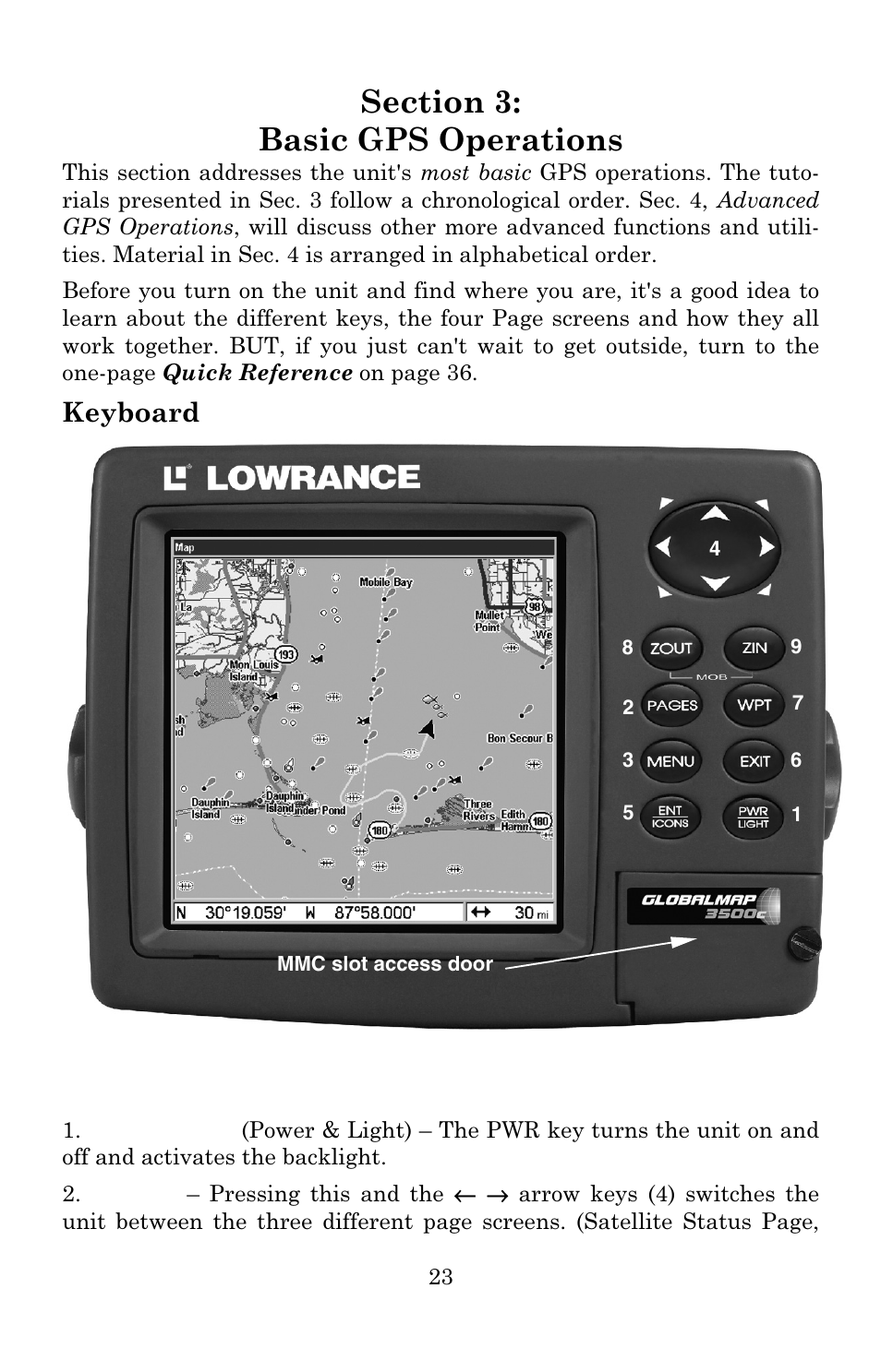 Keyboard | Lowrance electronic Lowrance GlobalMap 3500C User Manual | Page 29 / 136