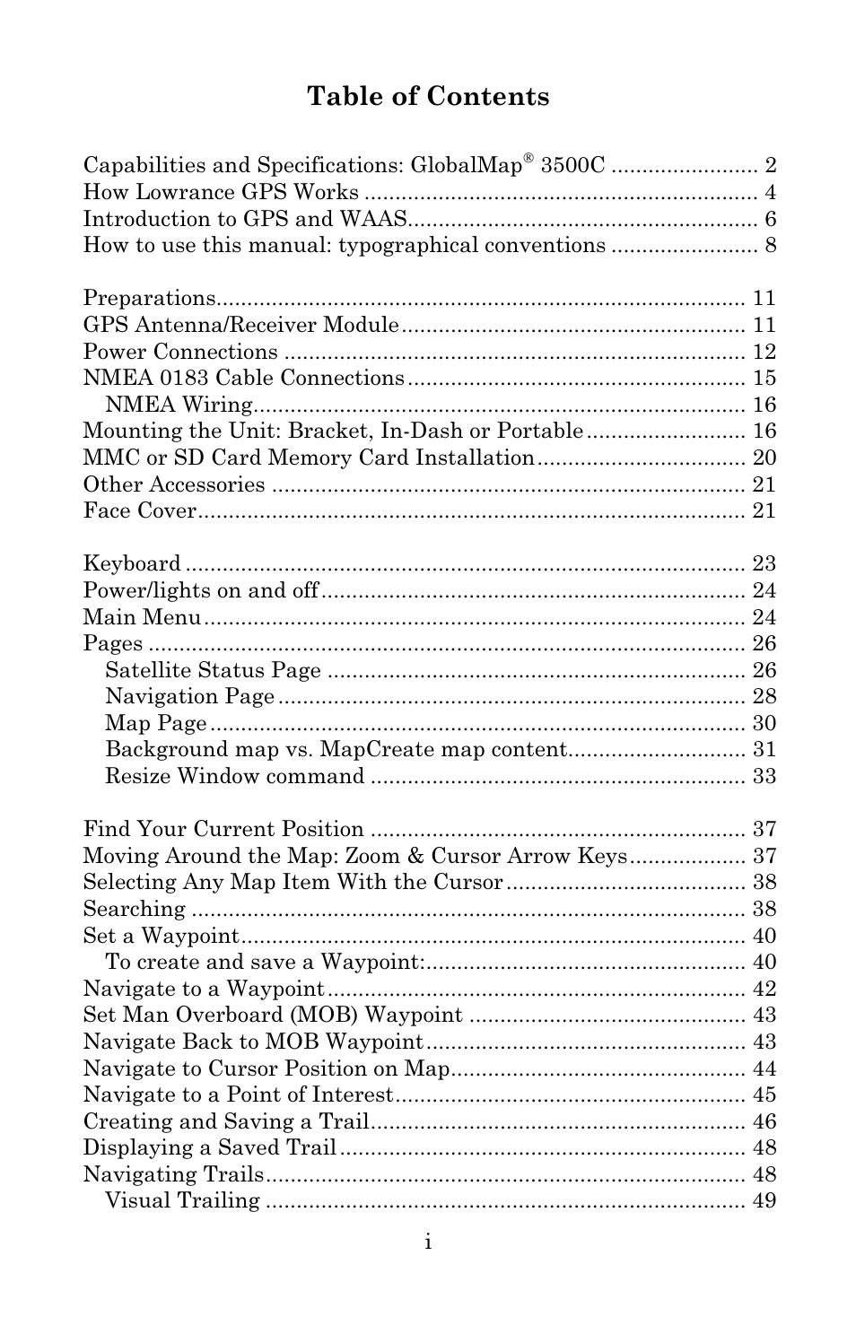 Lowrance electronic Lowrance GlobalMap 3500C User Manual | Page 3 / 136