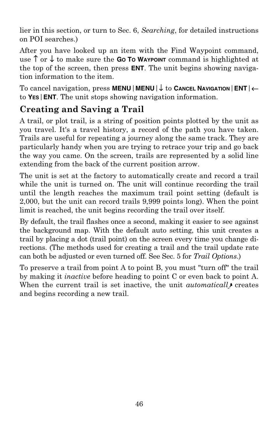 Creating and saving a trail | Lowrance electronic Lowrance GlobalMap 3500C User Manual | Page 52 / 136