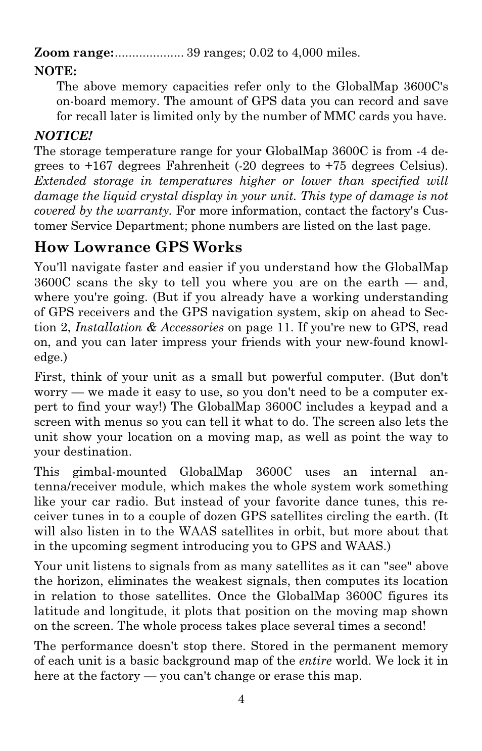 How lowrance gps works | Lowrance electronic 3600C User Manual | Page 10 / 136