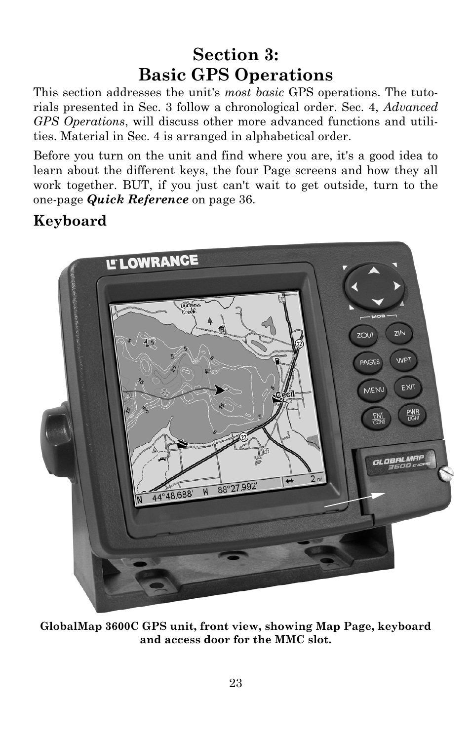 Keyboard | Lowrance electronic 3600C User Manual | Page 29 / 136