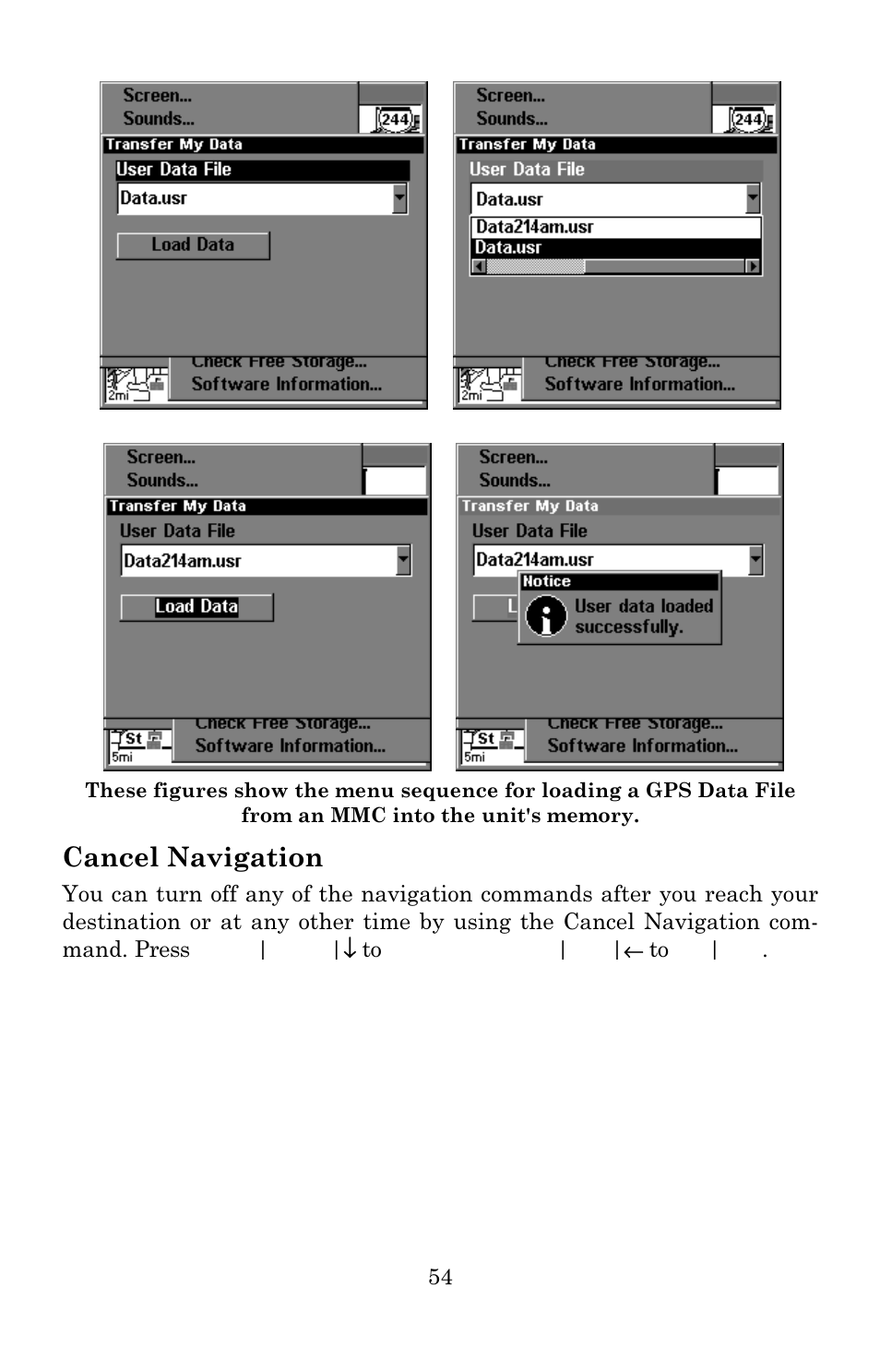 Cancel navigation | Lowrance electronic 3600C User Manual | Page 60 / 136