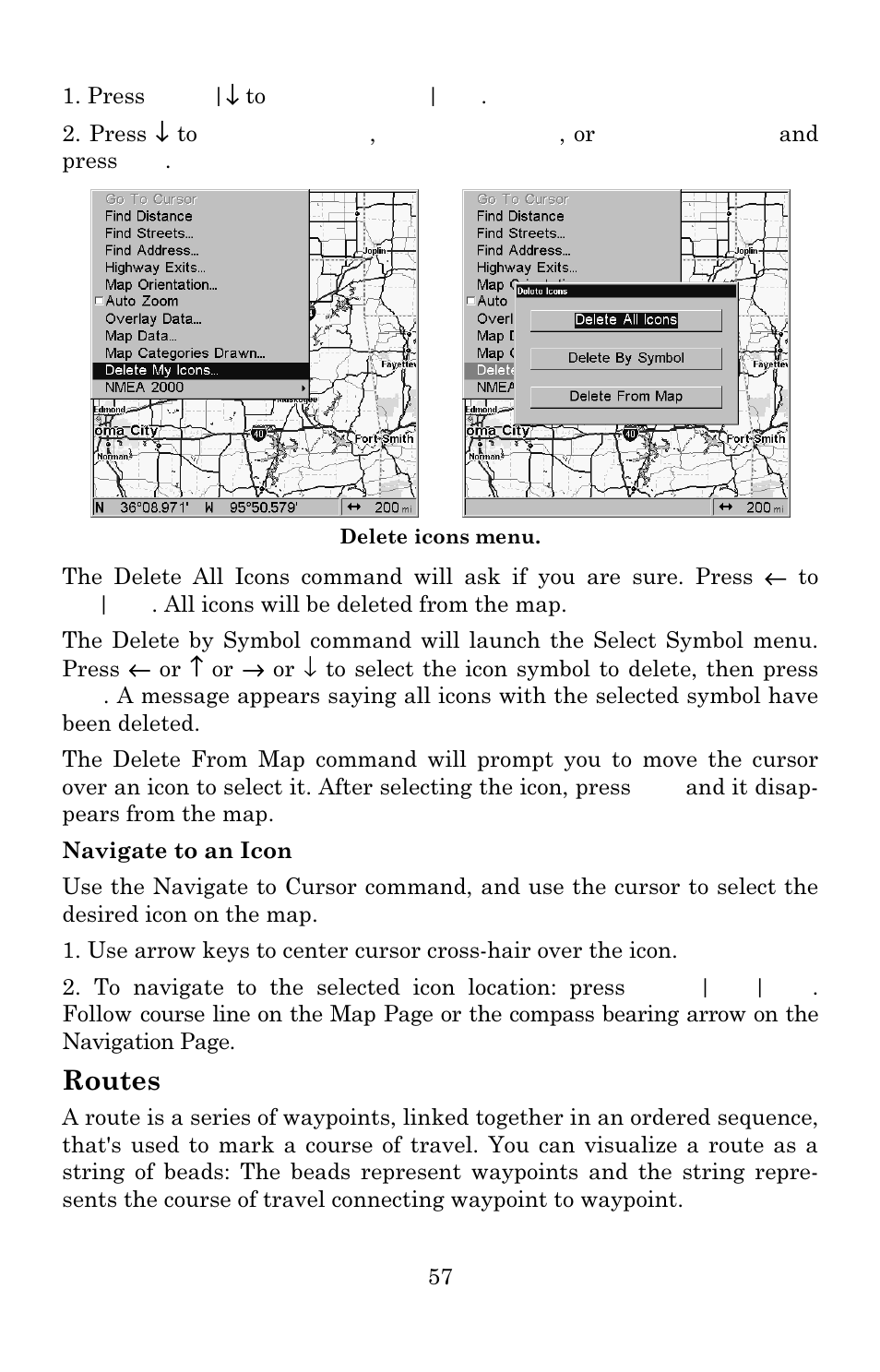 Routes | Lowrance electronic 3600C User Manual | Page 63 / 136