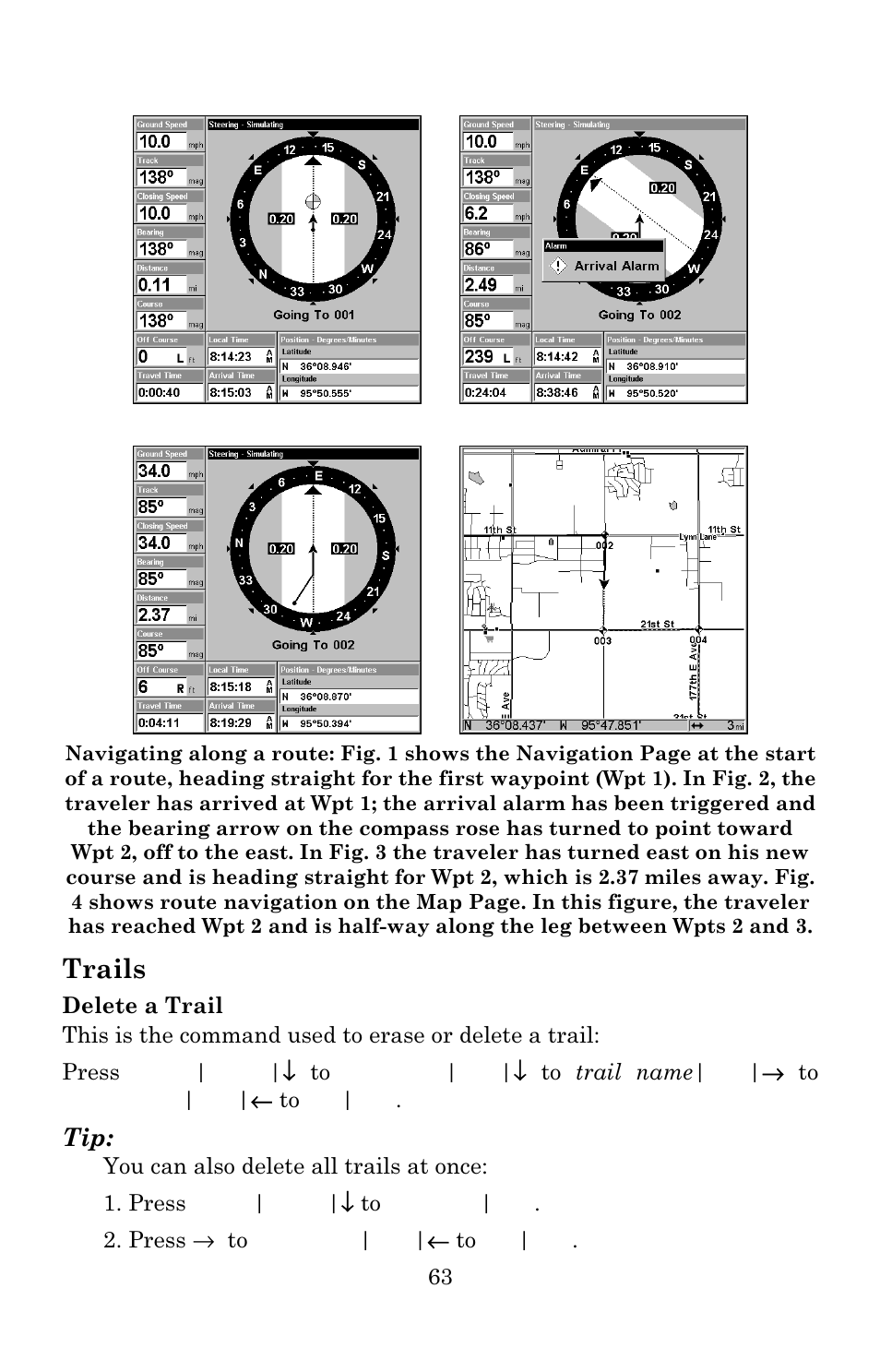 Trails | Lowrance electronic 3600C User Manual | Page 69 / 136