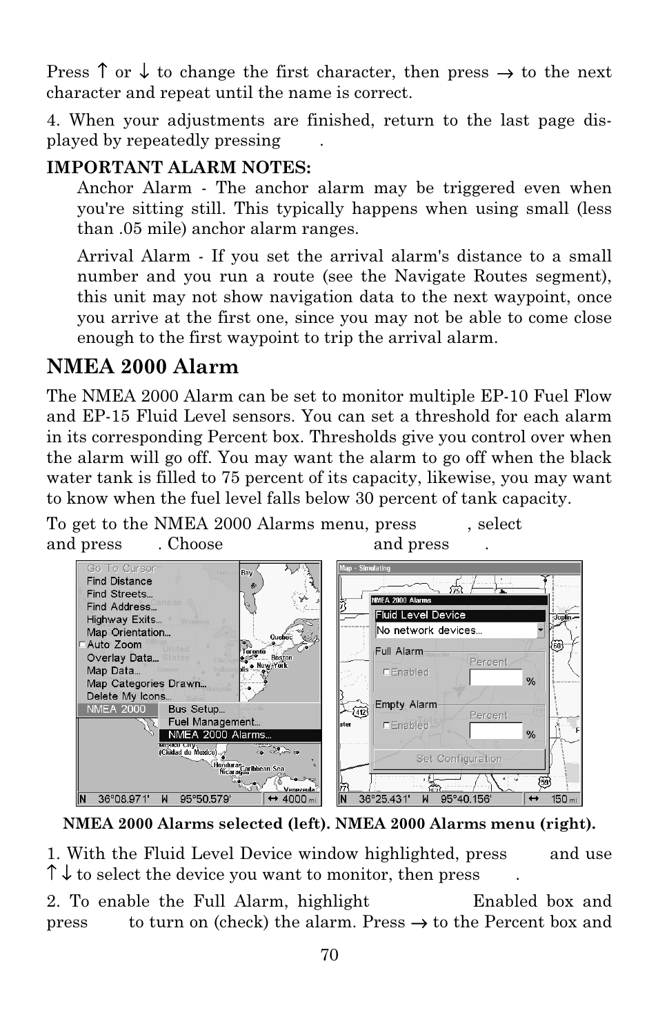 Nmea 2000 alarm | Lowrance electronic 3600C User Manual | Page 76 / 136