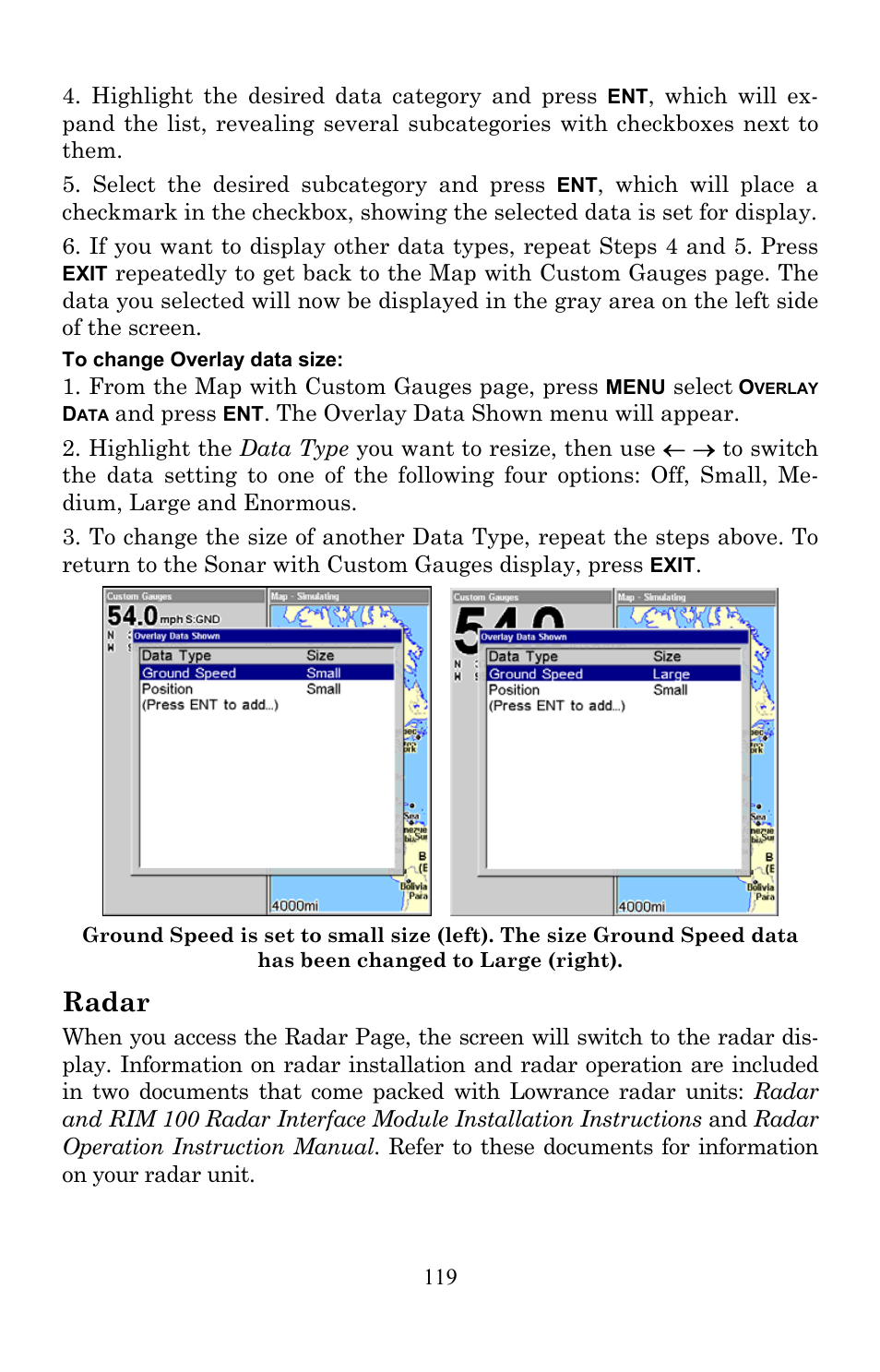 Radar | Lowrance electronic LMS-520C User Manual | Page 129 / 252