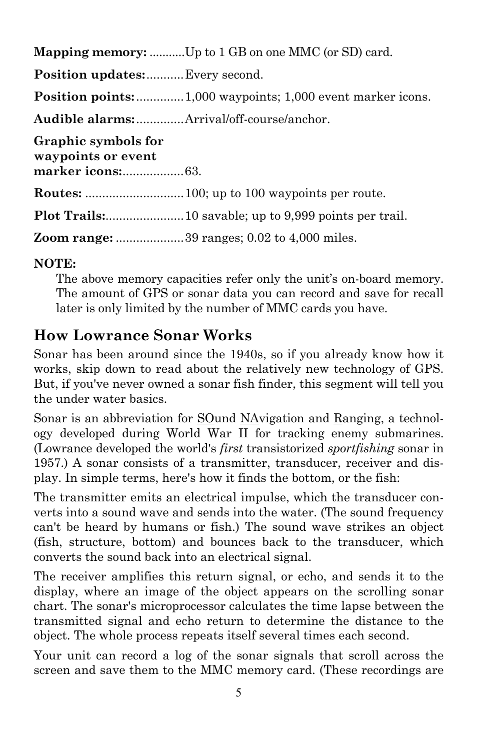 How lowrance sonar works | Lowrance electronic LMS-520C User Manual | Page 15 / 252