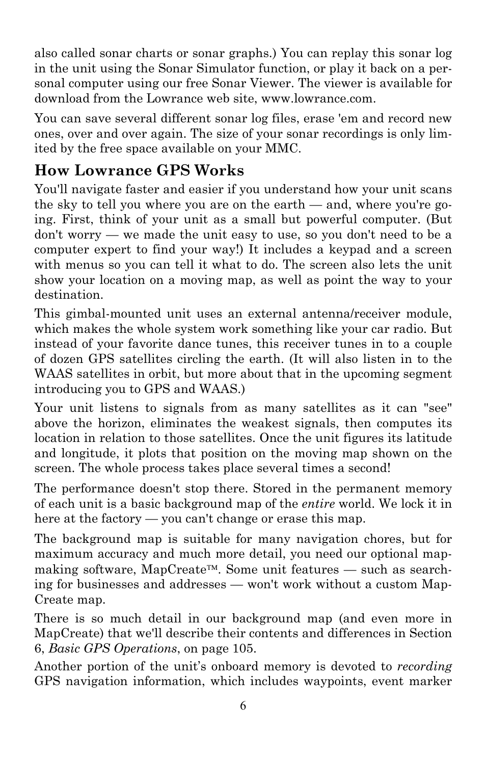 How lowrance gps works | Lowrance electronic LMS-520C User Manual | Page 16 / 252