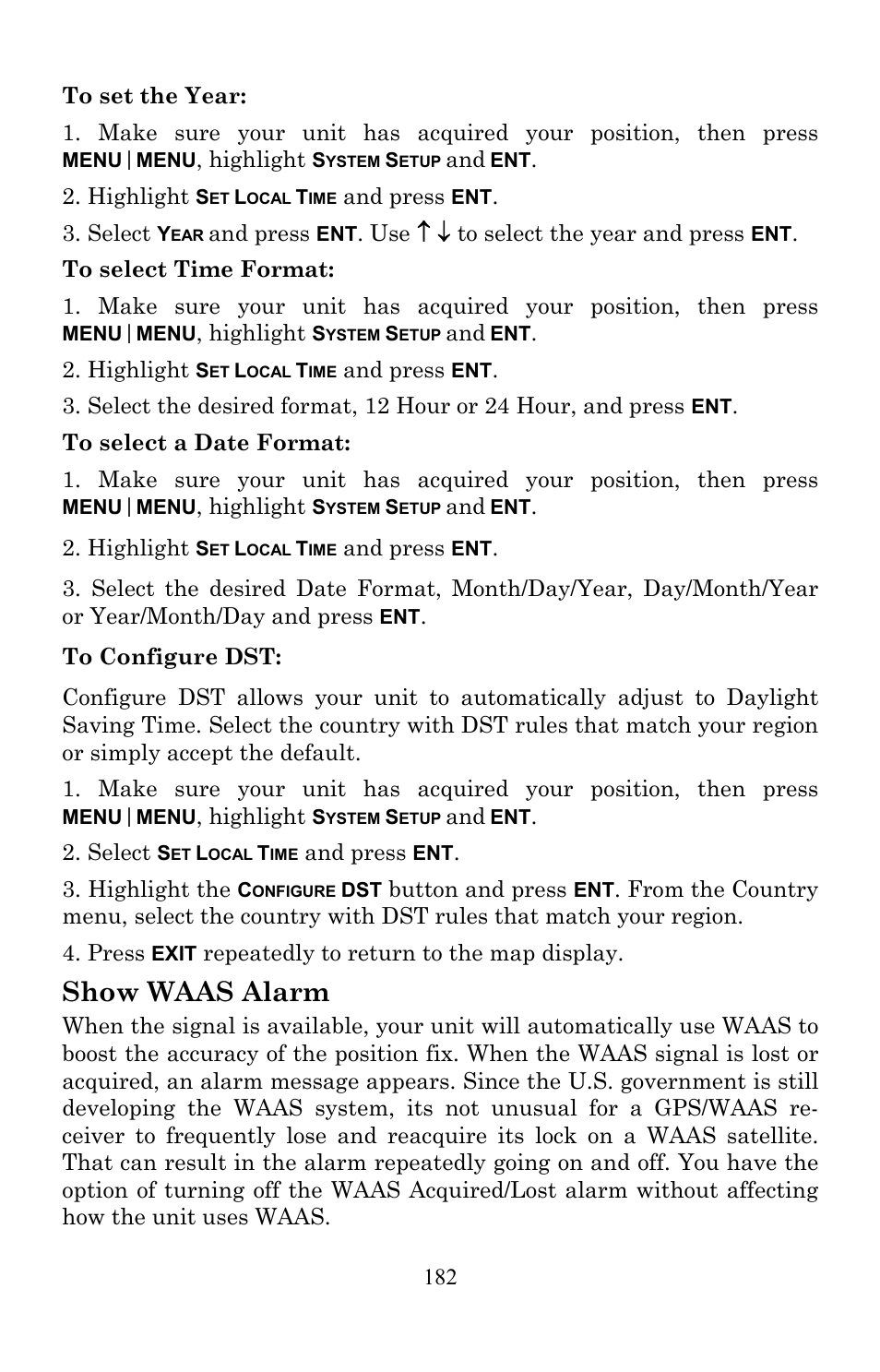 Show waas alarm | Lowrance electronic LMS-520C User Manual | Page 192 / 252