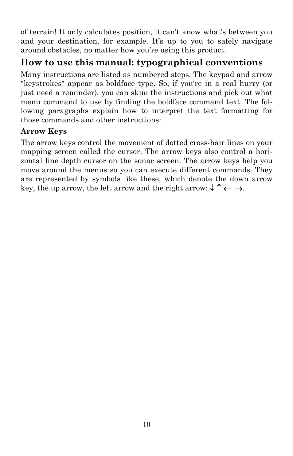 How to use this manual: typographical conventions | Lowrance electronic LMS-520C User Manual | Page 20 / 252