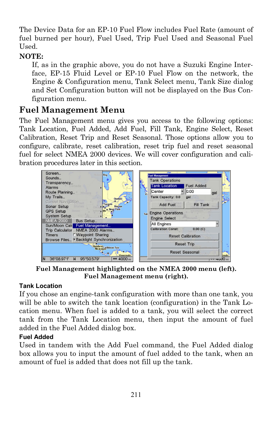 Fuel management menu | Lowrance electronic LMS-520C User Manual | Page 221 / 252