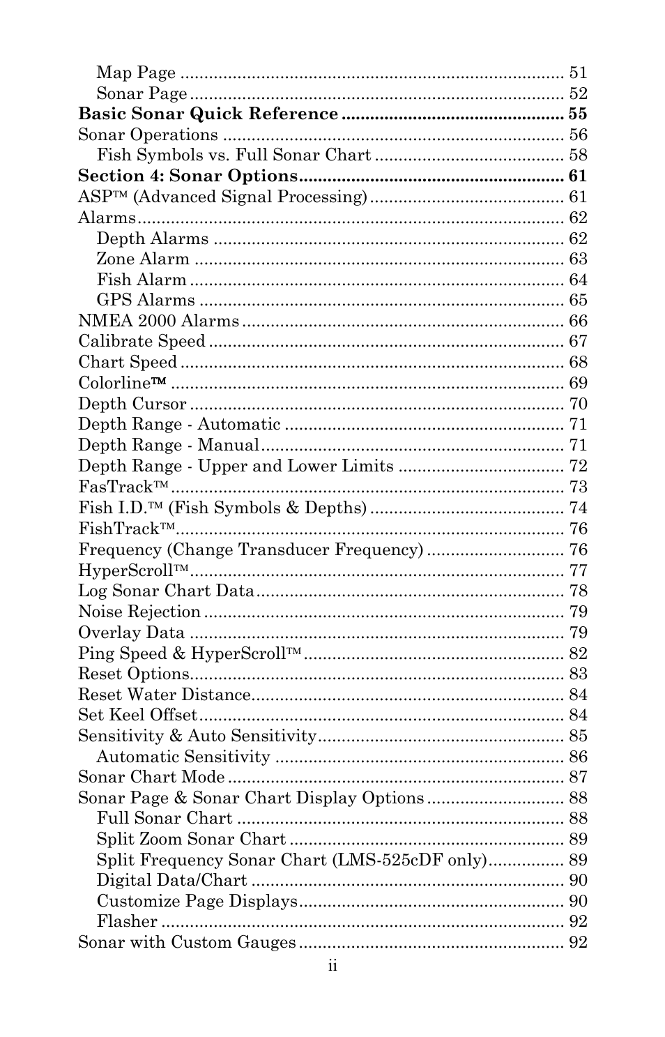 Lowrance electronic LMS-520C User Manual | Page 4 / 252