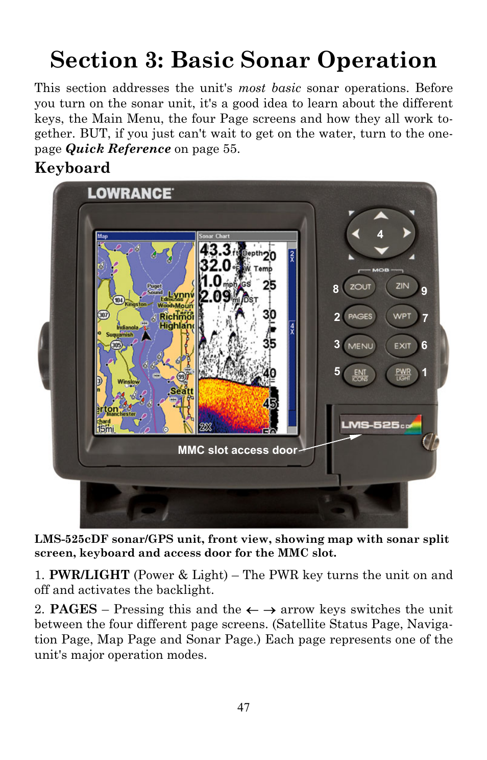 Keyboard | Lowrance electronic LMS-520C User Manual | Page 57 / 252