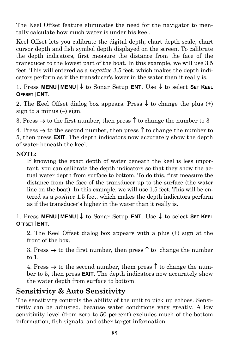 Sensitivity & auto sensitivity | Lowrance electronic LMS-520C User Manual | Page 95 / 252