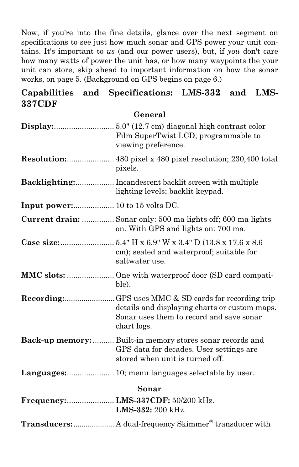 337c | Lowrance electronic LMS-337C DF User Manual | Page 11 / 216