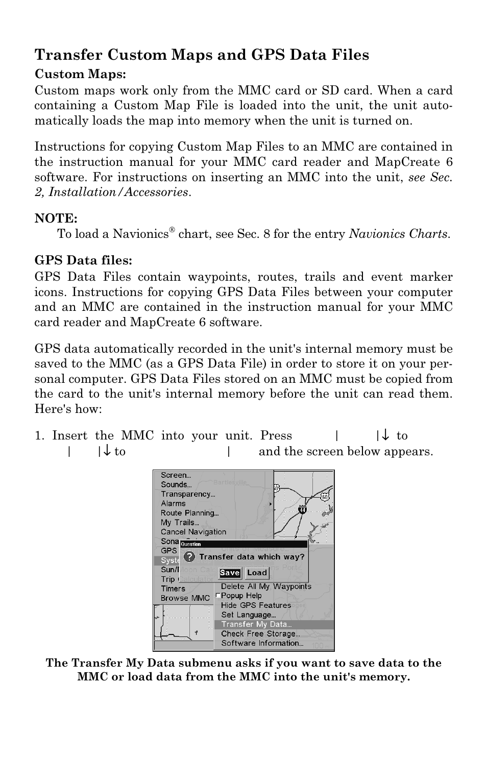 Transfer custom maps and gps data files | Lowrance electronic LMS-337C DF User Manual | Page 140 / 216