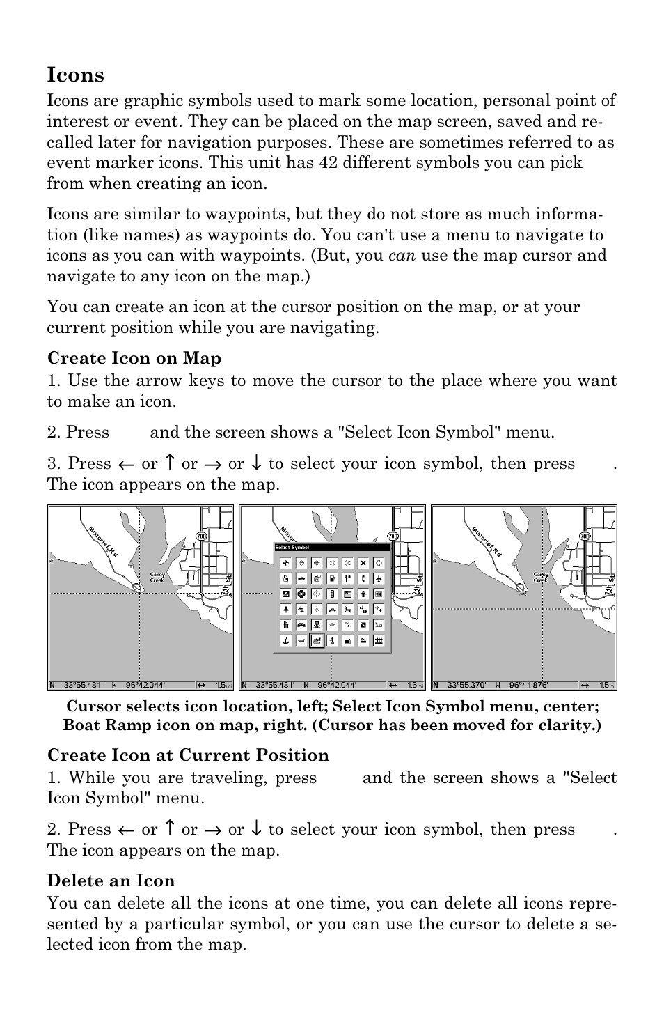 Icons | Lowrance electronic LMS-337C DF User Manual | Page 144 / 216
