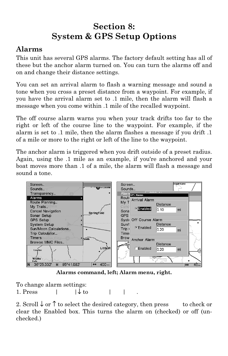 Alarms | Lowrance electronic LMS-337C DF User Manual | Page 157 / 216